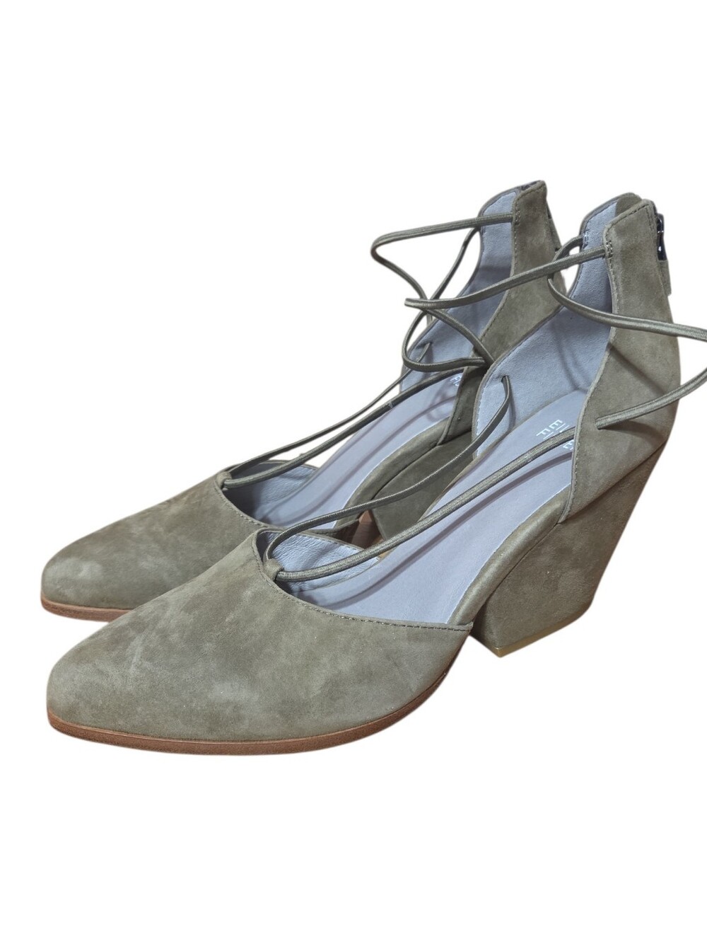 Eileen Fisher Chic Olive Green Wedge Heels Womens Size 9 New Classic City Chic